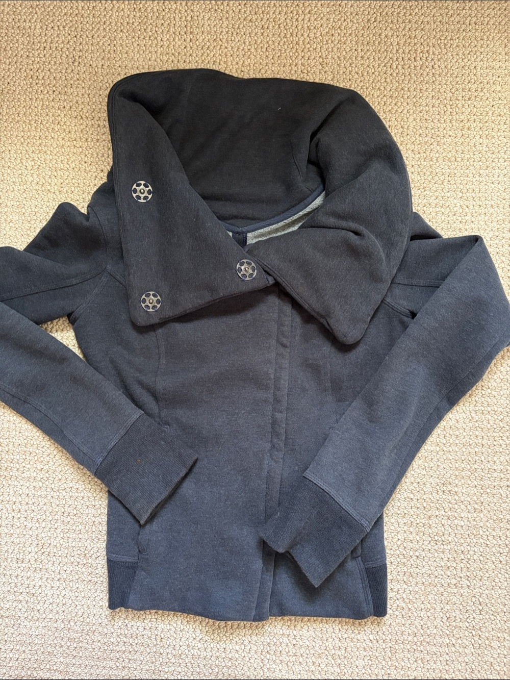 Navy Lululemon Asymmetrical Collar Zip-Up Jacket